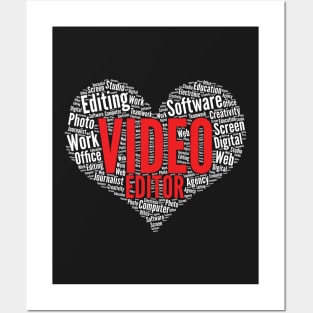 Video editor Heart Shape Word Cloud Design print Posters and Art